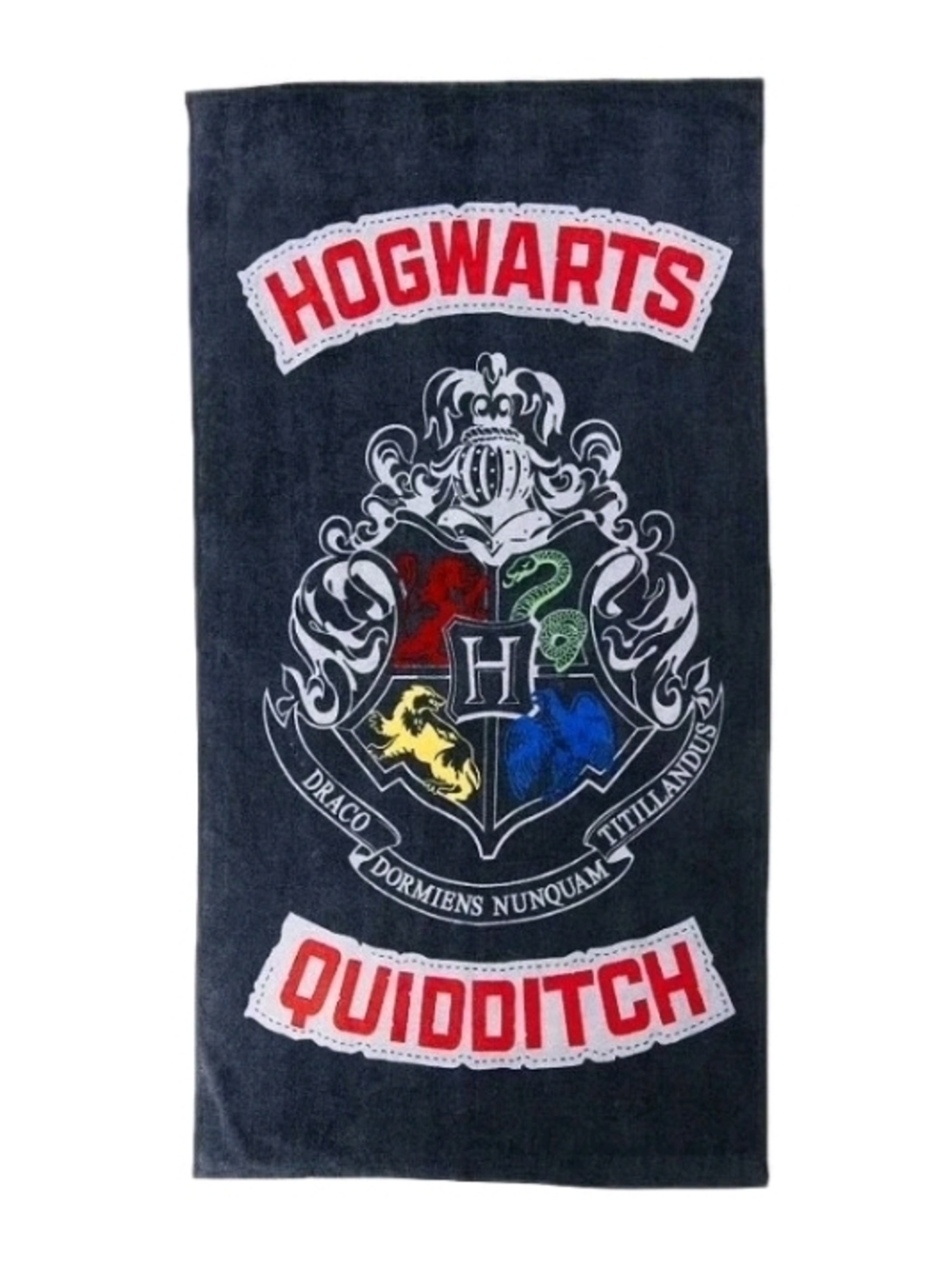 Hogwarts Quidditch Crest Beach Towel - Black